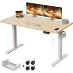 Bureau assis debout Disponible pour bureau ou jeux table réglable en hauteur longueur 160cm × largeur 60cm beige 2 sections de moteur unique devoko