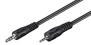 PremiumCord Jack Cable Adaptor, Length 2 m, Jack Plug 3.5 mm to Jack Plug 2.5 mm, AUX Headset Audio Adapter Cable, Shielded, Colour Black