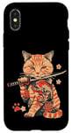 Coque pour iPhone X/XS Chat Samouraï Japonais Ninja Yakuza Tatouage