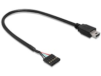 Delock USB 2.0 Pin Header - intern-til-ekstern USB-adapter - mini-USB type B til 5-pins USB 2.0-hode - 30 cm