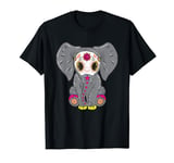 Sugar Skull Elephant Day Of The Dead Halloween Design T-Shirt