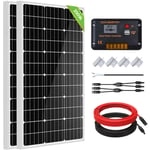 Kit panneau solaire 12V/24V 200W avec 30A contrôleur de charge pour voiture a domicile pv hors kit de reseau - Eco-worthy