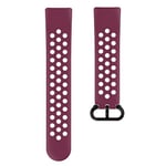 Hama Bracelet de montre Fitbit Charge 5-22 mm - Réglable - Bracelet de rechange en silicone - Bouton poussoir en acier inoxydable - Rouge/gris