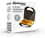 Daewoo 800w Toastie Maker 2 Slice Sandwich Toaster Machine Non-Stick Easy Clean