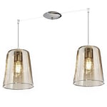 Top-light - Double suspension top light shaded 1164cr s2 e27 led plafonnier moderne en verre coloré, couleur ambre