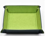 Velvet PU Leather Folding Square Dice Tray - Grön