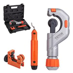 VEVOR 3PCS Tubing Cutter Set, 3/16"-2" O.D. Copper Pipe Cutter, 1/8"-7/8" O.D. Mini Tube Cutter and Deburring Tool, Heavy Duty Pipe Cutter Set for Copper, Aluminum, Stainless Steel, Plastic Pipes