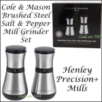 Cole & Mason Henley Salt & Pepper Mill Grinder Set Henley Precision+ Mills NEW