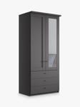 John Lewis Marlow 100cm Hinged Wardrobe with Right Mirror & 3 Drawers