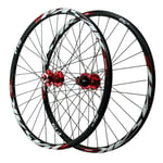 VPPV MTB Wheelset 26 Inch 27.5”29 ER Aluminum Alloy Bicycle Wheels P19 Cycling Rim Disc Brake for 7/8/9/10/11 Speed (Color : Red, Size : 27.5 inch)