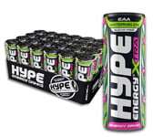 Hype Energy XTRA Watermelon Energy Drink - 24x250ml | Caffeine Content, Taurine & 4x B-Vitamins | Vegan, Gluten & Sugar Free | Amino Acid Boost and Juicy Watermelon Fusion