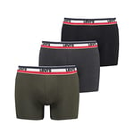 Levi's Boxer sous-vêtement, Vert, M (Lot de 3) Homme