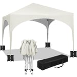 Woltu - Tente de Fête 3x3m avec 4 Sacs de Sable, Tonnelle de Jardin, Pavillon Pop-Up avec Toit en Demi-Cercle, Auvent Pliable Imperméable, Tente