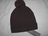 BNWT - FRENCH CONNECTION FCUK Bobble Beanie Hat  Bordeaux Red  Medium