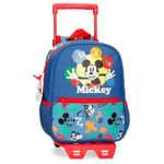 Disney Joumma Bags Mickey Peek a Boo School Backpack Polyester Multi Pockets and Compartments Wide Ergonomic Padded Shoulder Straps, blue, Backpack 28 + Trolley