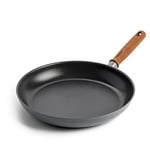 Greenpan Mayflower Pro Hard Anodized Healthy Ceramic Nonstick 26 cm Frying Pan Skillet, Vintage Wood Handle, PFAS-Free, Induction Suitable, Charcoal Gray