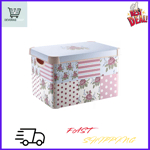 New Curver Stockholm Patchwork Pink Deco Storage Box 22 Litre Free UK