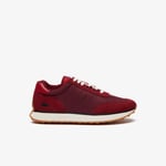 Lacoste Sneakers L-Spin homme en cuir et textile Taille 46 Bordeaux