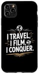 Coque pour iPhone 11 Pro Max I Travel I Film I Conquer Funny Vlogging Devise