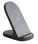 DELTACO Wireless charger, stand, 15 W, USB-C, Qi certified, black