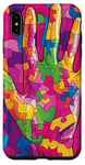 Coque pour iPhone XS Max Puzzle rose Pop Art géométrique sensibilisation à l'autisme