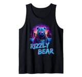 Rizzly Bear Vaporwave Synthwave Retrowave Aesthetic Vibes Tank Top