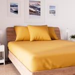 Soleil d'ocre, Jersey Drap Housse, Coton, Jaune, 90x190 cm