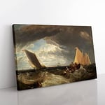 Big Box Art The Junction of The Thames by Joseph Mallord William Turner Canvas Wall Art Print Ready to Hang Picture, 76 x 50 cm (30 x 20 Inch), Brown, Brown, Brown