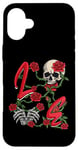 iPhone 16 Plus Love Rose Skeleton Flowers Bones Hearts Valentines Case