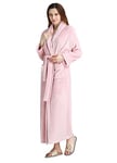 Womens Luxury Soft Fleece Dressing Gown Ladies Bathrobe Full Long Fluffy Nightwear Housecoat Robe (PK, S/M)