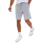 Threadbare Men's Cotton Blend Bergamot Fleece Shorts, Grey Marl, L