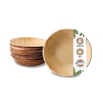 GREENBOX Palmware Lot de 10 bols jetables respectueux de l'environnement en feuilles de palmier ronds 3000 ml Ø 30 cm I Bol à salade, bols à sauce, bols à soupe Bol à goûter Beige