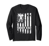 Cheer Dad Cheerleading American Flag Fathers Day Cheerleader Long Sleeve T-Shirt