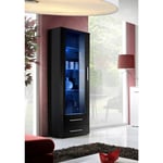 Vitrine LED Design "Neo" 190cm Noir Brillant