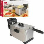 Quest Professional Stainless Steel Deep Fat Chip Fryer Kitchen Large 3L 3 Litre