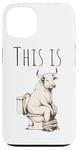 iPhone 13 Funny Bull Sitting on Toilet – Hilarious Animal Adult Joke Case