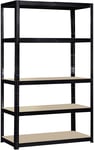 G-Rack Garage Shelving Unit: 180cm x 90cm x 40cm | Single bay, Black 5 Tier Unit