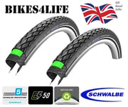 2 x Schwalbe Marathon 700 x 25c Greenguard SpeedGrip Tyre Include Schrader Tubes