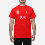 Turkiet landslag t-shirt i röd med TUR & 10 fotboll euro24 140cl 9-11 år