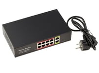 KALEA-INFORMATIQUE Switch Gigabit Ethernet pour Alimentation distante PoE PoE+ 30W avec 8 Ports RJ45 Descendants et 2 Ports Montants