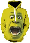 EUDOLAH Men's Hoodie Animal Pattern with 3D Print Design Halloween Costume Christmas Hoodie Long Sleeve(Small,01 Shrek