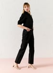 Everbelle EVERBELLE Black Denim Cargo Trousers 18 female