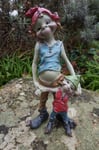 97029 FIGURINE TROLL LUTIN PAPA AVEC BEBE ENFANT  19 CM   HEROIC  FANTASY