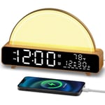 Sunrise Alarm Clock Wake Up Light Touch Lamps Bedside White Noise Machine 13 Nature Sounds USB Charging Port 2 Alarm Clock Table Lamp for Bedroom Living Room Sleep Timer 30/60/90/120 Timer