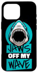 Coque pour iPhone 16 Pro Max Jaws Off My Wave Requin baleine Blanc