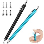 Mixoo Stylus for Touch Screens, Press Retractable Capacitive Universal Stylus Pens Pencil with 3 Replaceable Disc Tips for iPads, Tablets, iPhones, Smartphones, Samsung Galaxy Note/Tab (Black&Blue)