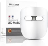 HIME SAMA Led Face Light Therapy Mask, Red Light Therapy Mask, Infrared & Blue &