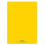 - Cahier éco piqué couverture polypro 96 pages 24x32 cm grands carreaux jaune