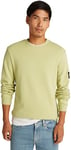 Calvin Klein Jeans Badge Waffle LS Tee T-Shirt L/S, Leek Green, XL Homme