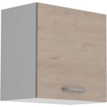 OSLO Meuble haut 1 porte - Décor Chêne Jackson - L 60 x P 36 x H 58 cm